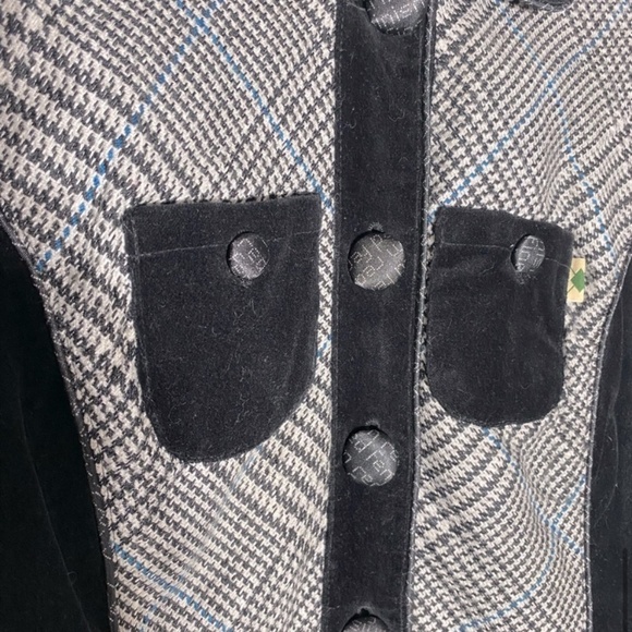 St. Martins Black & White Houndstooth Button Up Jacket S - Picture 13 of 16